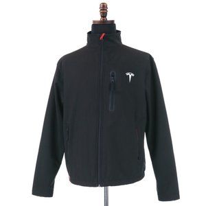Tesla Full Zip Jacket Men's Medium Black Softshell Service Fleece lined